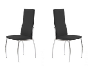 Dwa krzesła chrom czarny - 6810