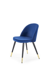 K315 krzesło nogi - czarny / złoty, tapicerka - granatowa  - Halmar