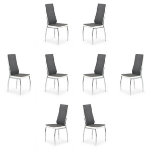 Osiem krzeseł popielatych białych - 0060