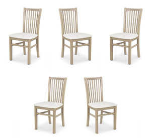 Pięć krzeseł dąb sonoma tapicerowanych  - 0947