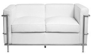 Sofa 2-osobowa Kubik biała skóra TP - d2design Promocja