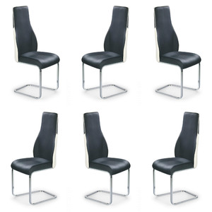 Sześć krzeseł czarno-białych - 6590