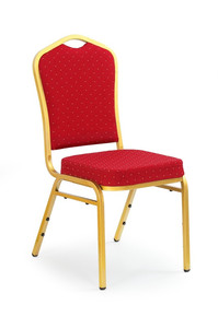 Krzesło K66 bordowy, stelaż złoty  - Halmar
