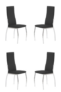 Cztery krzesła chrom czarny - 6810