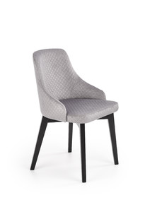 Krzesło TOLEDO 3 czarny / tap. velvet pikowany Karo 4 - MONOLITH 85  - Halmar