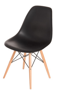 Krzesło P016W PP czarne, drewniane nogi - d2design