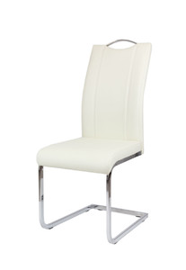 Sk Design Ks003 Kremowe Krzesło Z Ekoskóry Na Stelażu Chromowanym