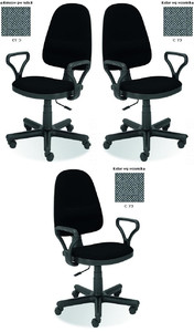 Trzy krzesła biurowe  szare - 6732