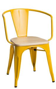 Krzesło Paris Arms Wood żółte sosna naturalna - d2design