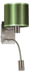 Sylwana Lampa Kinkiet 1x40w E14 + Led Z Wyłącznikiem Chrom / Zielony Ciemny - Candellux
