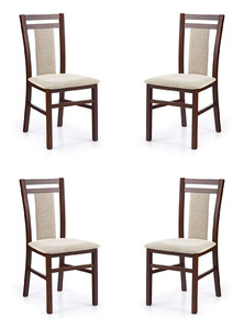 Cztery krzesła tapicerowane ciemny orzech  - 4700