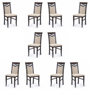 Dziesięć krzeseł wenge tapicerowanych - 5080