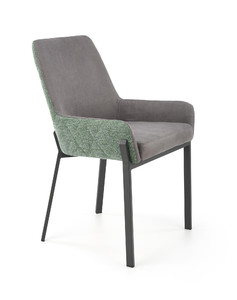 Krzesło K439 przód - ciemny popiel, tył - zielony  - Halmar
