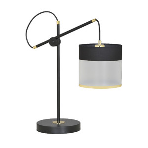 MONOLIT LN1 BLACK 588/LN1 lampka nocna biurkowa elegancka czarno-złoty abażur regulowana