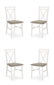 Cztery krzesła tapicerowane  białe  - 5189