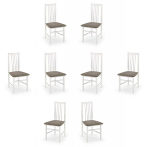 Osiem krzeseł białych tapicerowanych - 1272