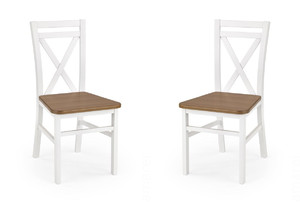Dwa krzesła białe ciemny orzech - 1241