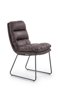 K320 krzesło stelaż - antracytowy, tapicerka - ciemny popiel  - Halmar