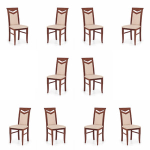 Dziesięć krzeseł czereśnia antyczna II tapicerowanych - 0787