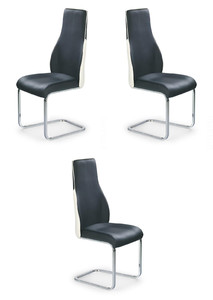 Trzy krzesła czarno-białe - 6590