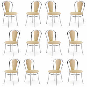 Dwanaście krzeseł biurowych beżowych - 7729