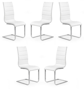 Pięć krzeseł białych ekoskóra - 2026