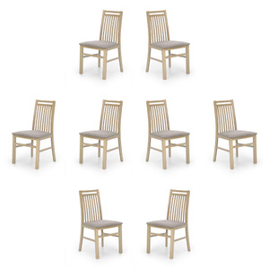 Osiem krzeseł dąb sonoma tapicerowanych - 4694