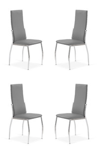 Cztery krzesła popielate chrom - 6803