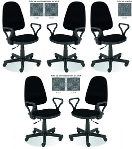 Pięć krzeseł biurowych  szare - 6732