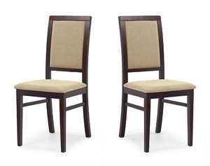 Dwa krzesła tapicerowane  ciemny orzech, - 2296