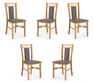 Pięć krzeseł olcha tapicerowanych - 5073