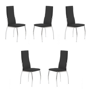 Pięć krzeseł chromczarnych - 6810