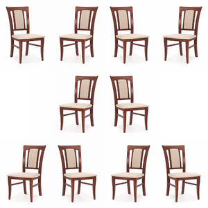 Dziesięć krzeseł czereśnia antyczna II tapicerowanych - 0855
