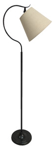Nebrasca Lampa Podłogowa 1x60w E27 Czarna Abażur Beżowy - Candellux