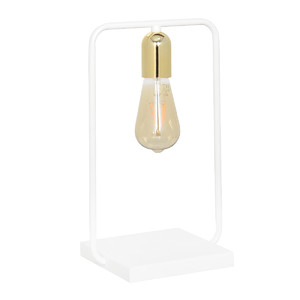 SAVO LN1 WHITE-GOLD 354/LN1 lampka nocna w stylu Loft Edison biała złote dodatki