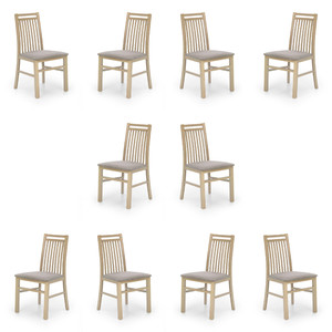 Dziesięć krzeseł dąb sonoma tapicerowanych - 4694
