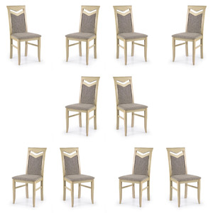 Dziesięć krzeseł tapicerowanych dąb sonoma - 3802