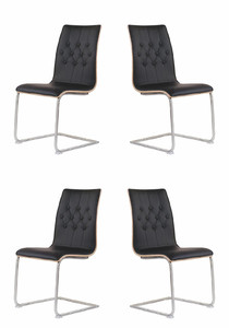 Cztery krzesła czarne orzech - 7428