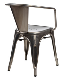 Krzesło Paris Arms w kolorze metalu insp irowane Tolix - d2design