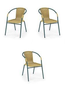 Trzy krzesła ciemno zielone - 2668