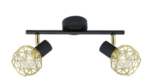 Acrobat Lampa Sufitowa Listwa 2x40w E14 Czarny Klosz Złoty - Candellux