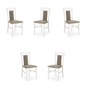 Pięć krzeseł białych tapicerowanych - 5172