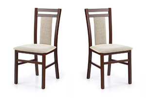 Dwa krzesła tapicerowane ciemny orzech  - 4700