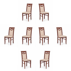 Osiem krzeseł czereśnia antyczna II tapicerowanych - 0787