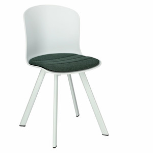 Krzesło Story 20 białe PP, zielone siedz isko - ACTONA