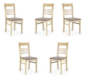 Pięć krzeseł dąb sonoma tapicerowanych - 3666