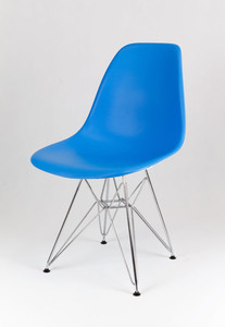 Sk Design Kr012 Niebieskie Krzesło Chrom