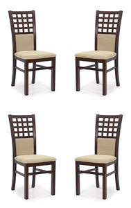 Cztery krzesła tapicerowane  ciemny orzech - 2432