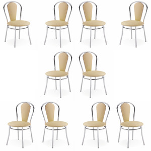 Dziesięć krzeseł biurowych beżowych - 7729