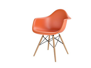 Krzesło P018W PP pomarańczowy, drewniane nogi HF - d2design